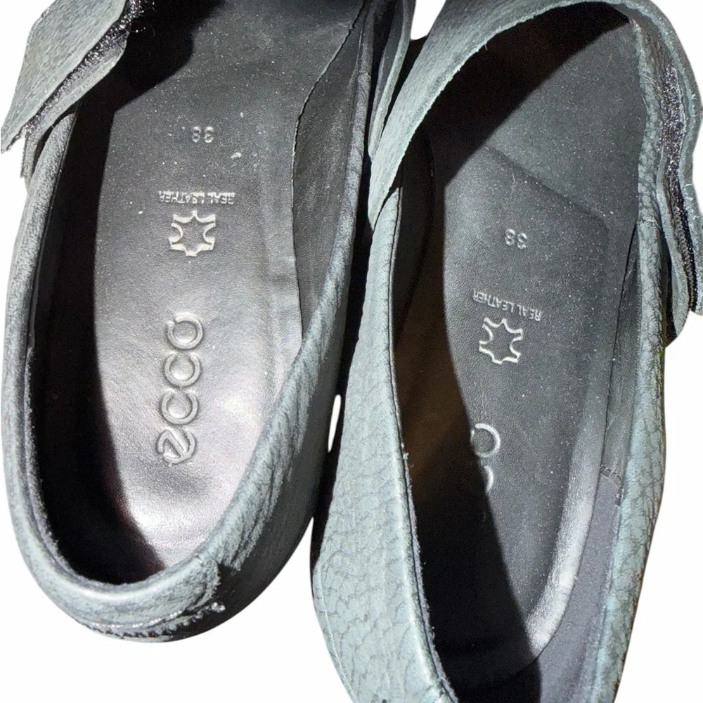 ECCO Skyler 45 Wedge Mary Jane Pump Shoes Black Leather US 7 Women NEW
